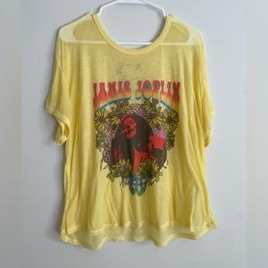 Janis Joplin sheer cropped shirt